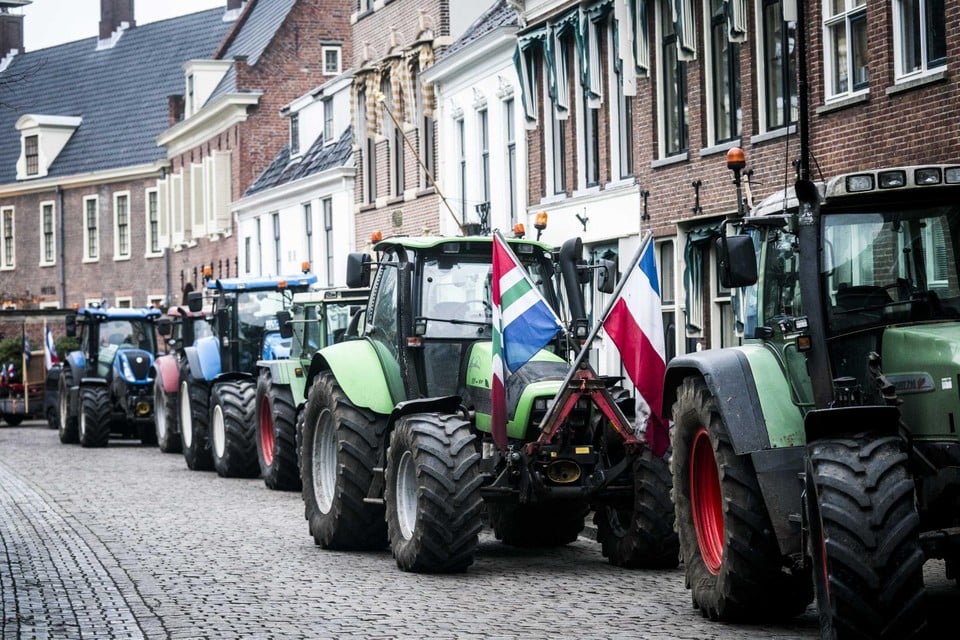 Protesterende boeren die het niet eens zijn met de stikstofaanpak van de regering.