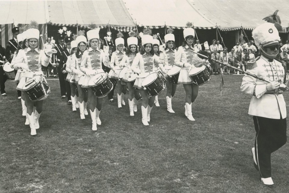 De drumband van Concordia in 1973. 