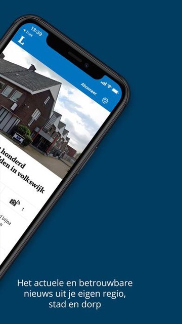 Een voorbeeld van de app van De Limburger.