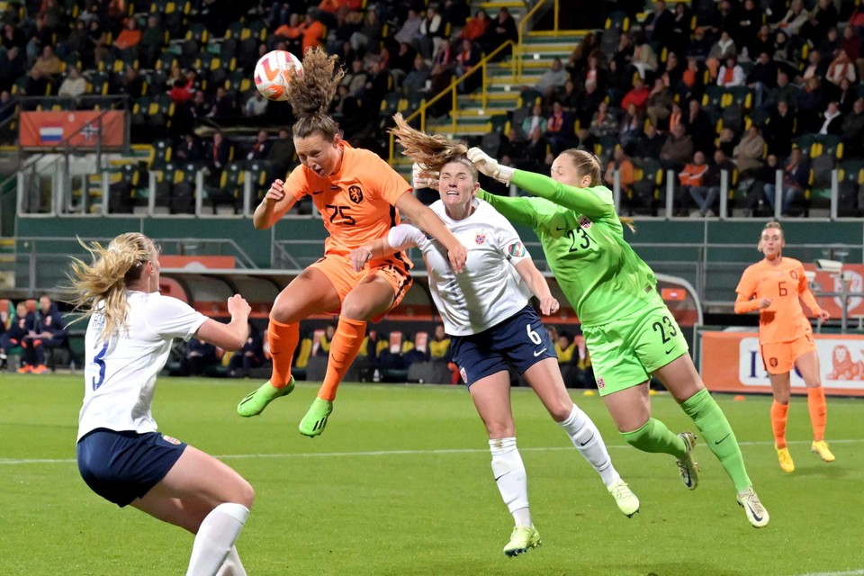 De Oranje Leeuwinnen in actie. 