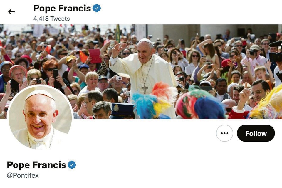 Paus Franciscus alias @Pontifex op Twitter.  