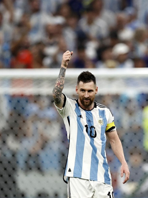 De Argentijnse aanvoerder vierde zijn vijfde treffer op dit WK. 