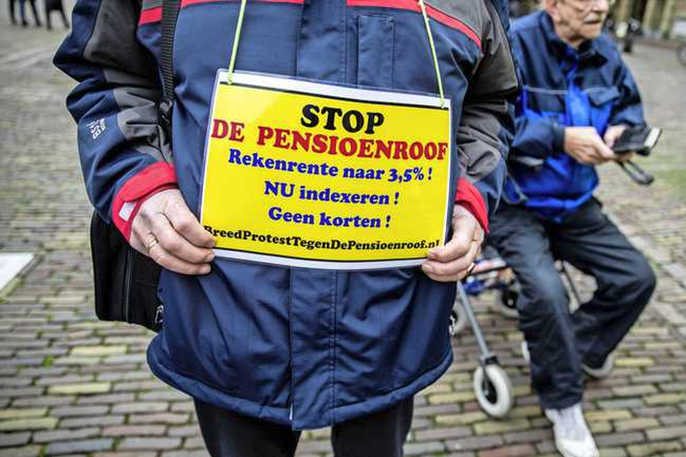 Demonstratie in Den Haag tegen het niet indexeren van de pensioenen in januari vorig jaar. 