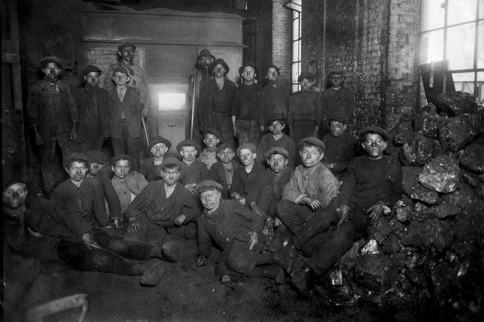 Jonge mijnwerkers in Heerlen. 