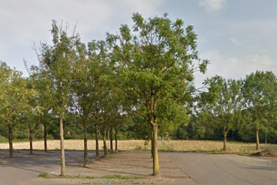 Groepen mensen kwamen bijeen op de parkeerplaats aan de Pieter Hooftstraat in Heerlen, zonder gepaste afstand te bewaren.