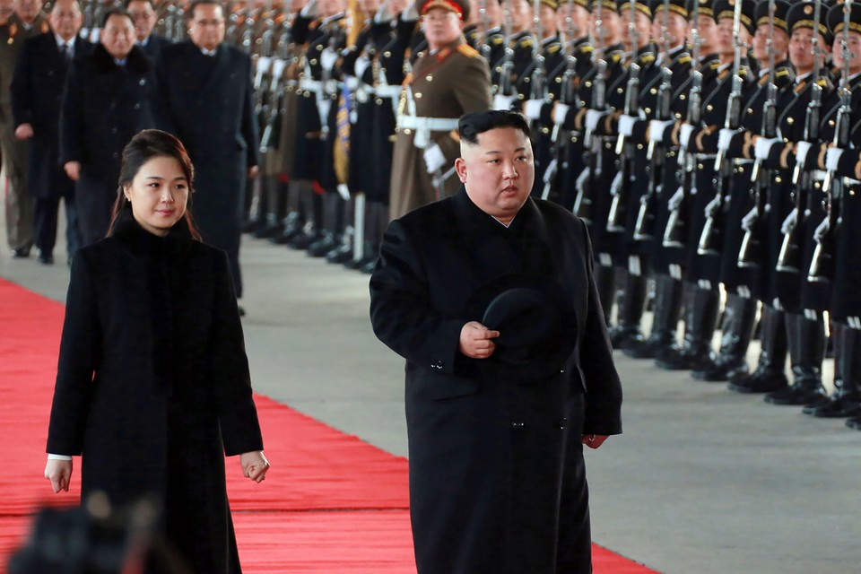 Kim Jong-un (rechts), leider van Noord-Korea. 