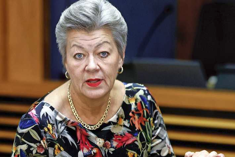 Eurocommissaris Ylva Johansson hield woensdag een speciale persconferentie.