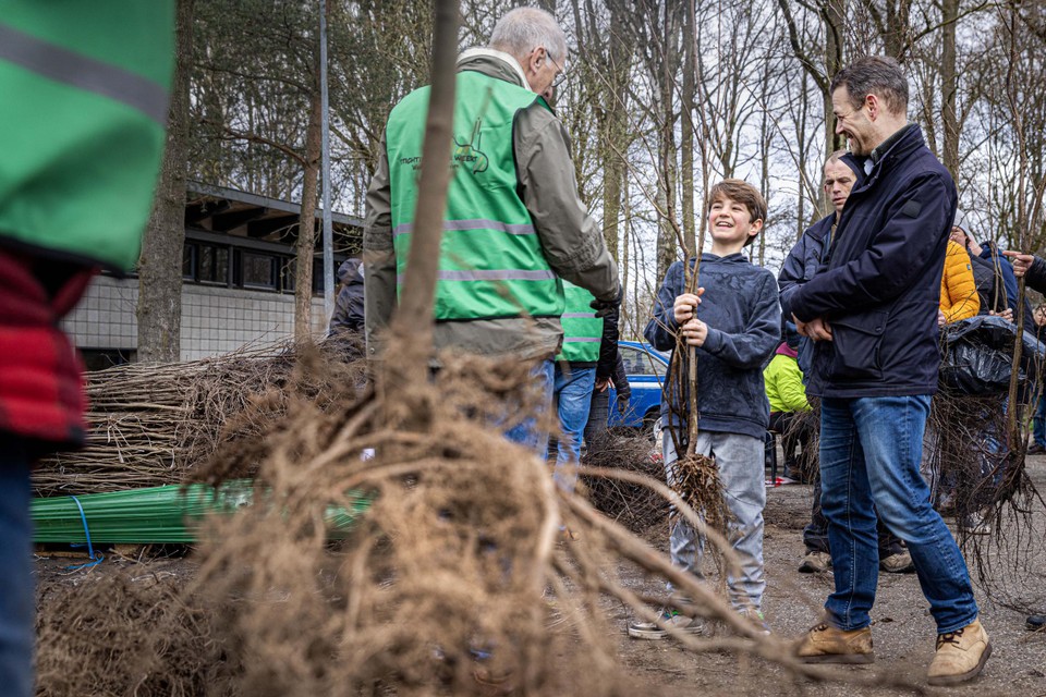 Inwoners van Weert hadden zaterdag grote belangstelling voor gratis af te halen boompjes.