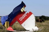 thumbnail: Een wrakstuk van MH17.