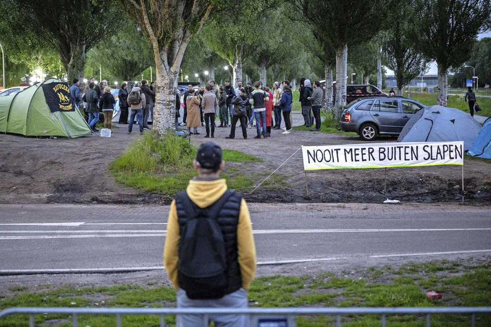 Een actiegroep zette afgelopen week tenten neer bij het aanmeldcentrum in Ter Apel.