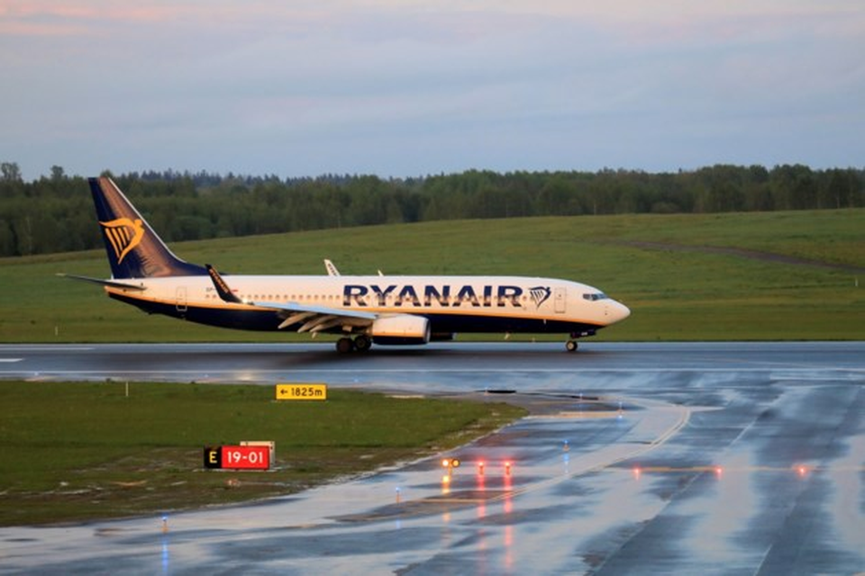 Het toestel van Ryanair dat gedwongen werd te landen in Minsk, waarna Roman Protasevitjs werd gearresteerd. 
