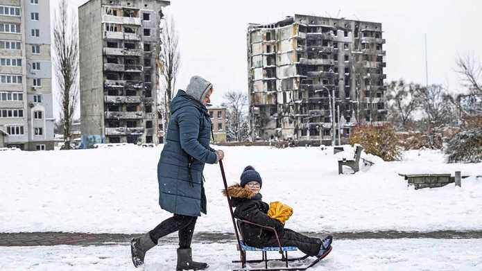 De winter is aangebroken in Oekraïne. 