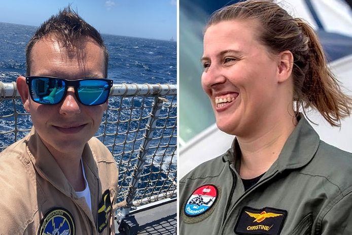 Erwin Warnies (33) en Christine Martens (34) kwamen om bij het ongeluk met NH90 vlak voor de kust van Aruba. 