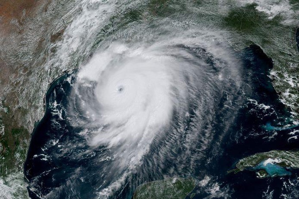 Orkaan Laura boven de golf van Mexico beweegt richting Louisiana. 