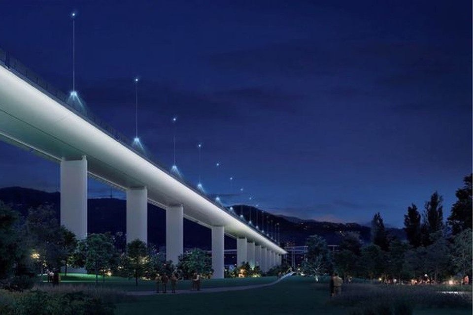 Het ontwerp van de nieuwe brug van architect Renzo Piano. 
