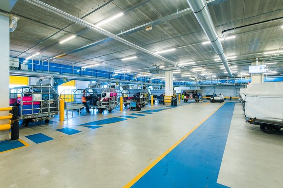 Bagageafhandeling Eindhoven Airport. 