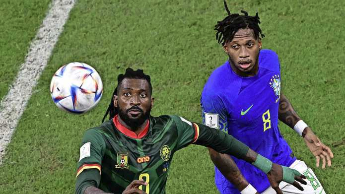 Kameroen wist niet te stunten tegen Brazilië. 