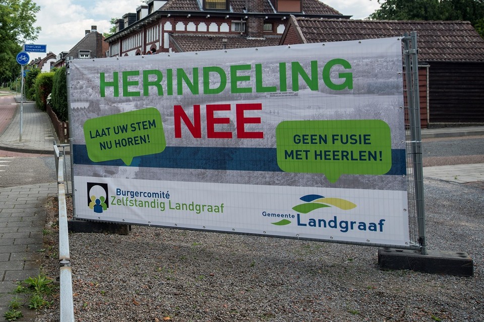 Protest tegen de herindeling in Landgraaf.