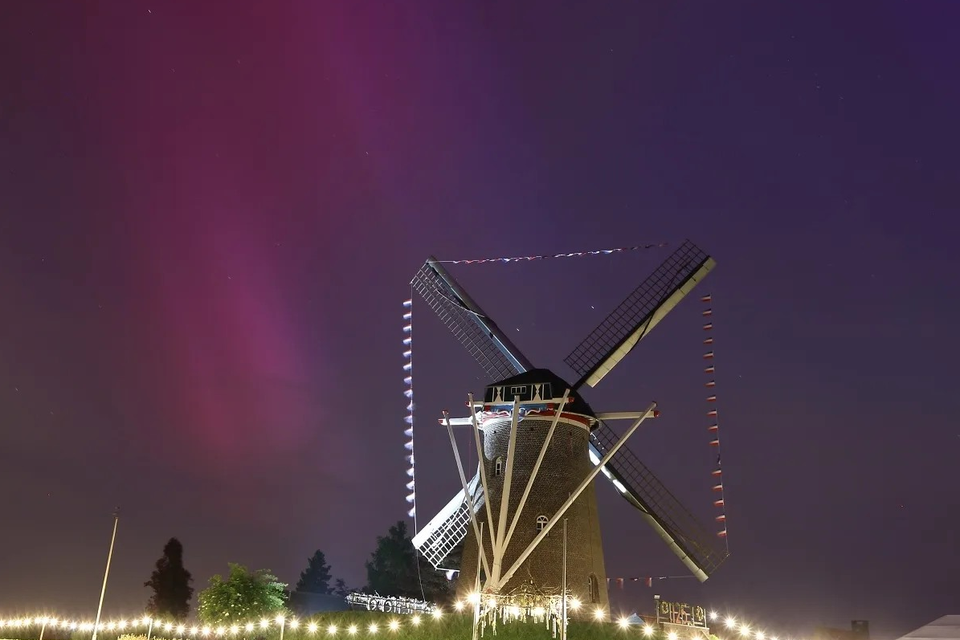 Het noorderlicht in Meterik.