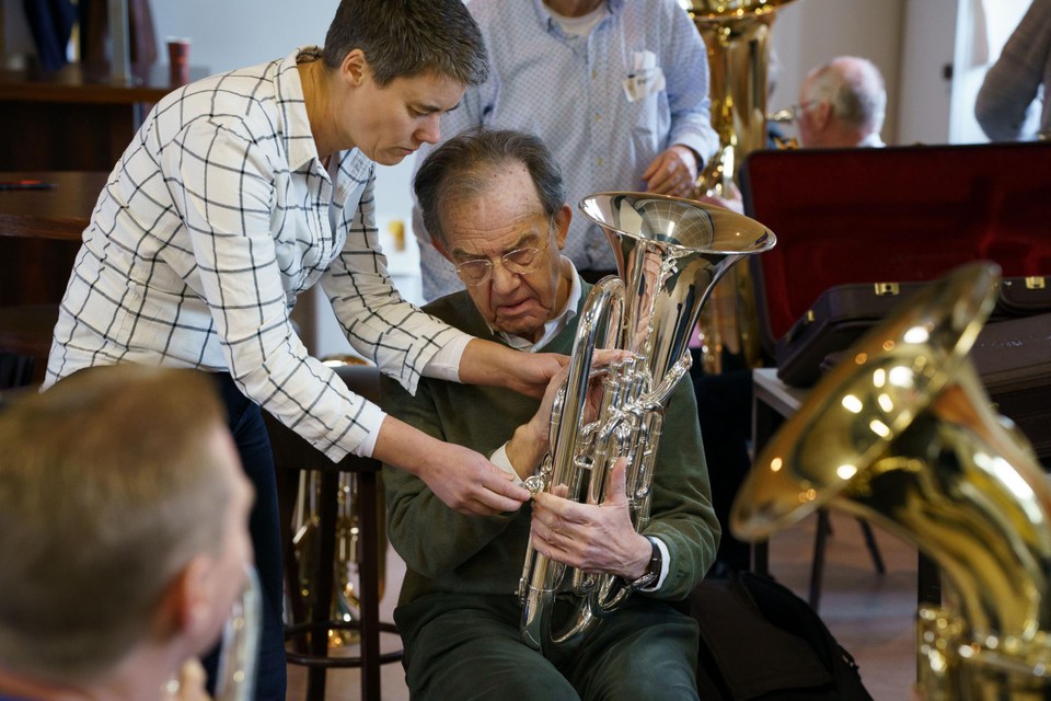 Kennismaken met aan een blaasinstrument doen ‘Nieuwe Talenten’ ook in Sittard.