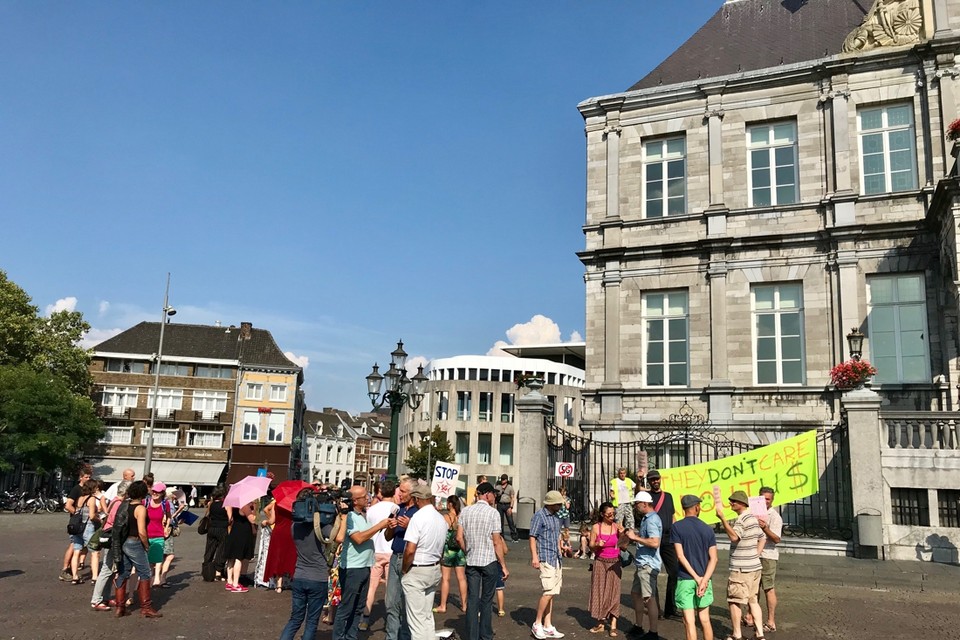 De anti-5G-demonstratie in Maastricht. 