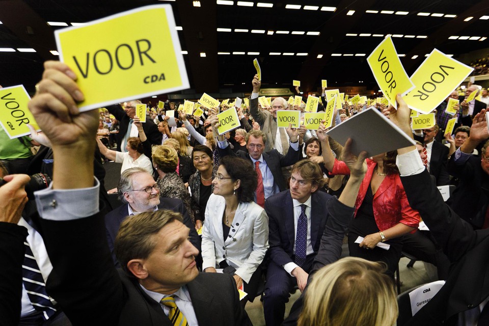 De stemmingen tijdens het CDA-congres van 2010 in Arnhem verliepen chaotisch. 