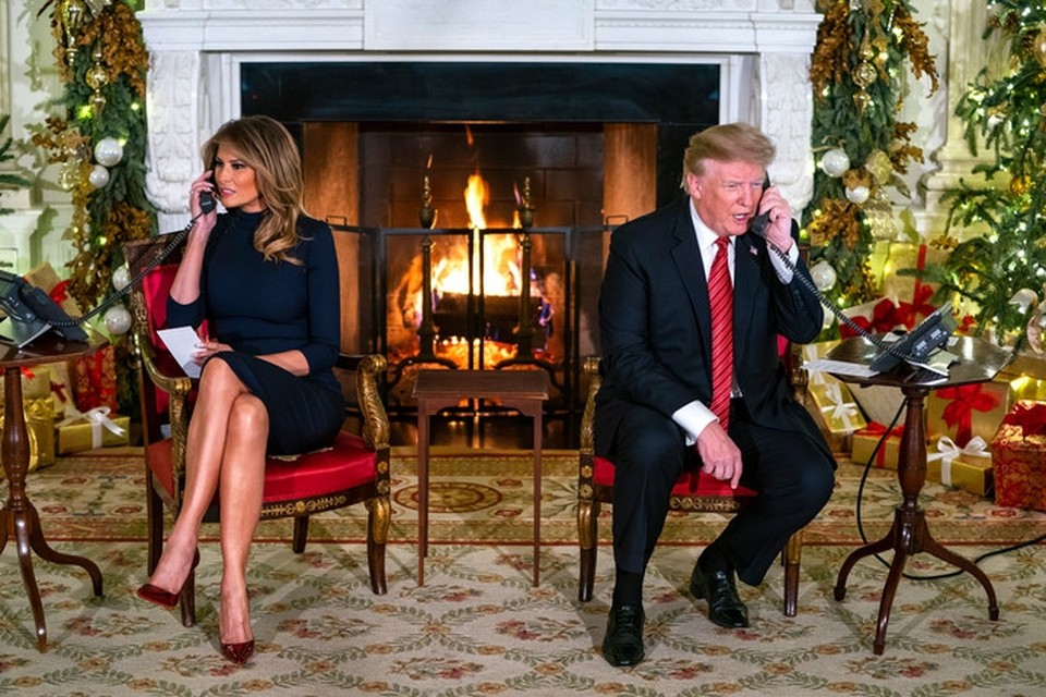 Volgens president Trump en zijn vrouw Melania is meedoen aan NORAD een van de leukste tradities van het Witte Huis. 