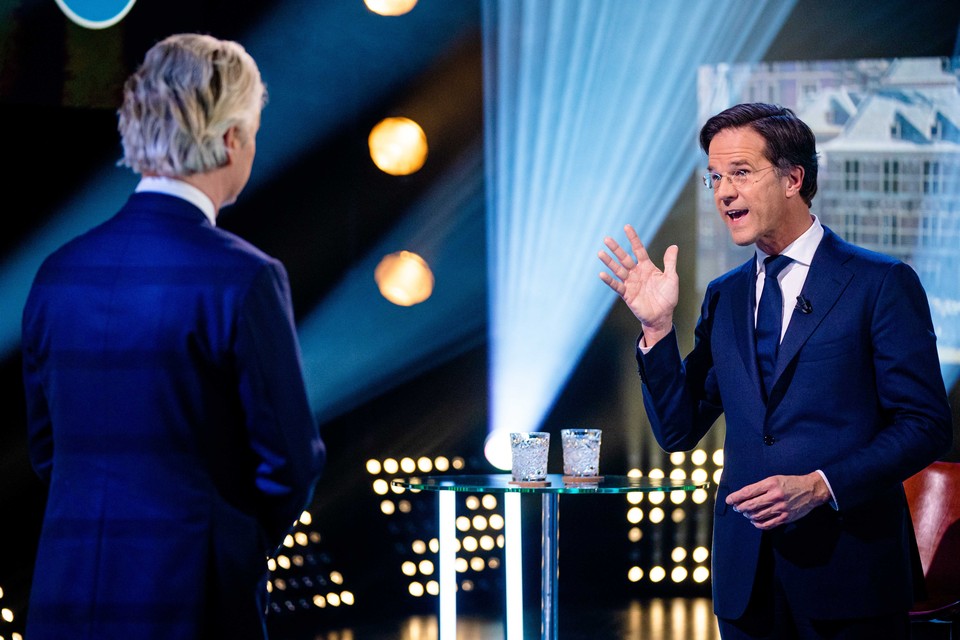 Drie keer heeft Rutte dezelfde tegenstander in tv-debatten: PVV-leider Wilders. Het is de ideale tegenstander voor hem. 