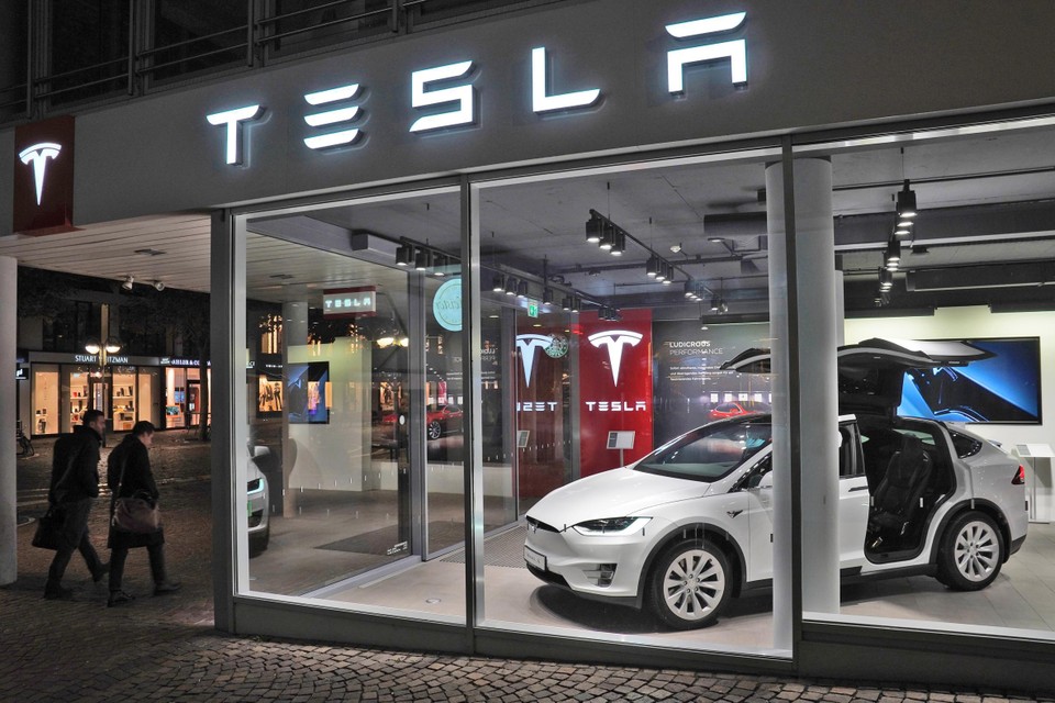 Teslashowroom in Frankfurt.