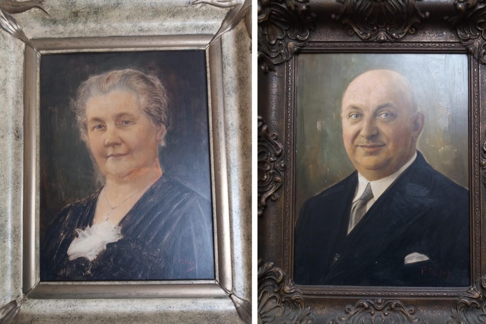 De schilderijen van het echtpaar Wilhelmina en Wilhelm Peters. 