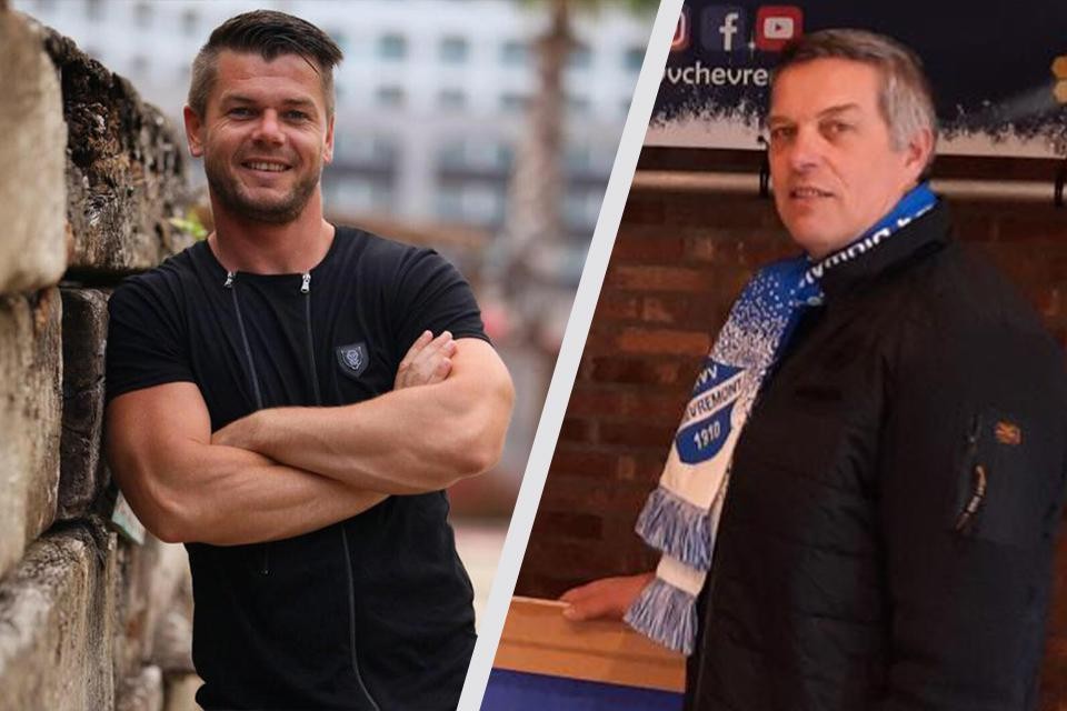 Links trainer Rob Pierik, rechts voorzitter Ben Paulissen