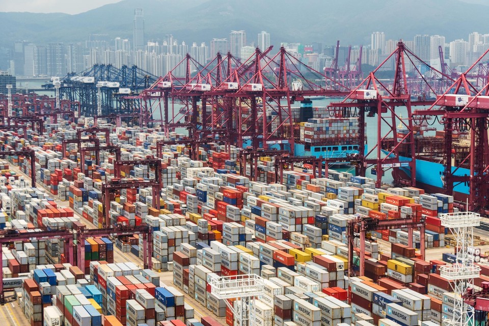 Containerhaven in Hongkong. 