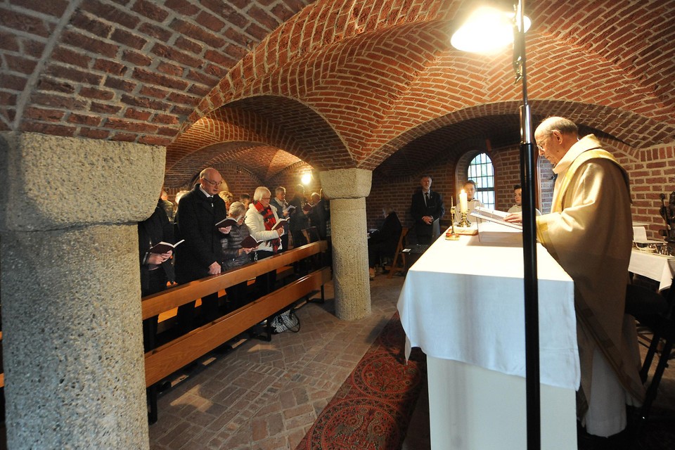 De crypte onder de kerk in Geijsteren werd deze winter al gebruikt vanwege de hoge stookkosten.