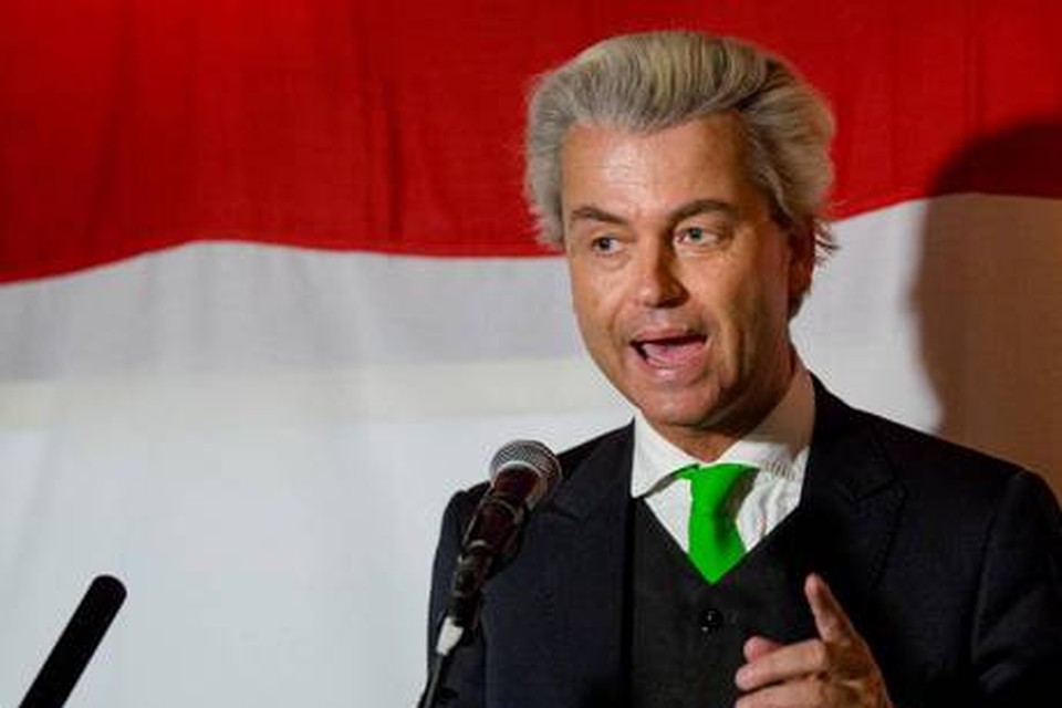 Geert Wilders op de avond van zijn beruchte 'minder Marokkanen'-uitspraak in 2014.
