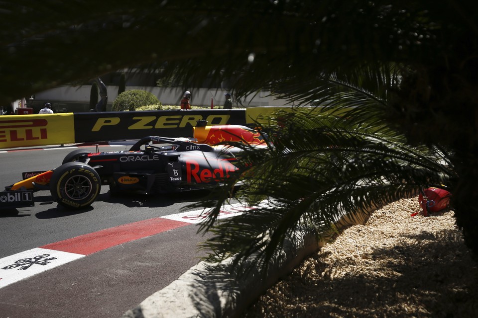 Verstappen in actie in Monaco. 