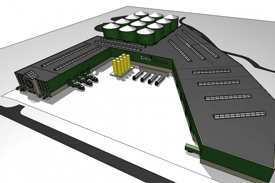 Zo moet de nieuwe biogasfabriek op Chemelot eruit komen te zien. 