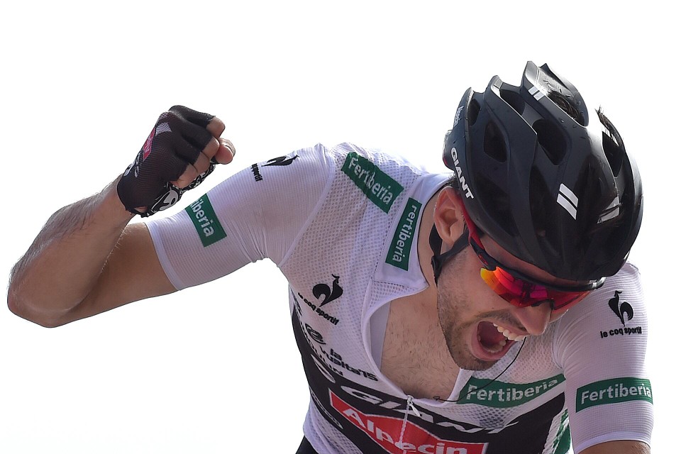Dumoulin wint op de Cumbre del Sol in de Ronde van Spanje (2015). „Een van mijn mooiste overwinningen. ”
