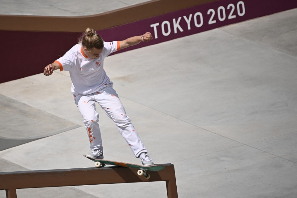 Roos Zwetsloot was een van de Nederlandse skateboarders op de Spelen van Tokio.  