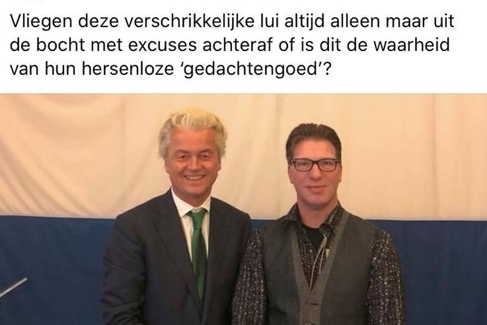Een van de gewraakte Facebook-berichten. 