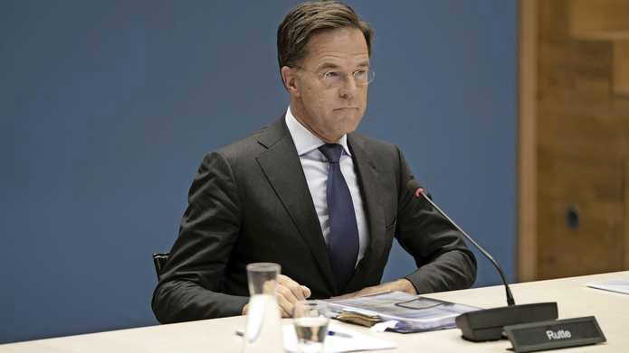 Minister-president Mark Rutte tijdens een openbaar verhoor van de parlementaire enquêtecommissie aardgaswinning Groningen.