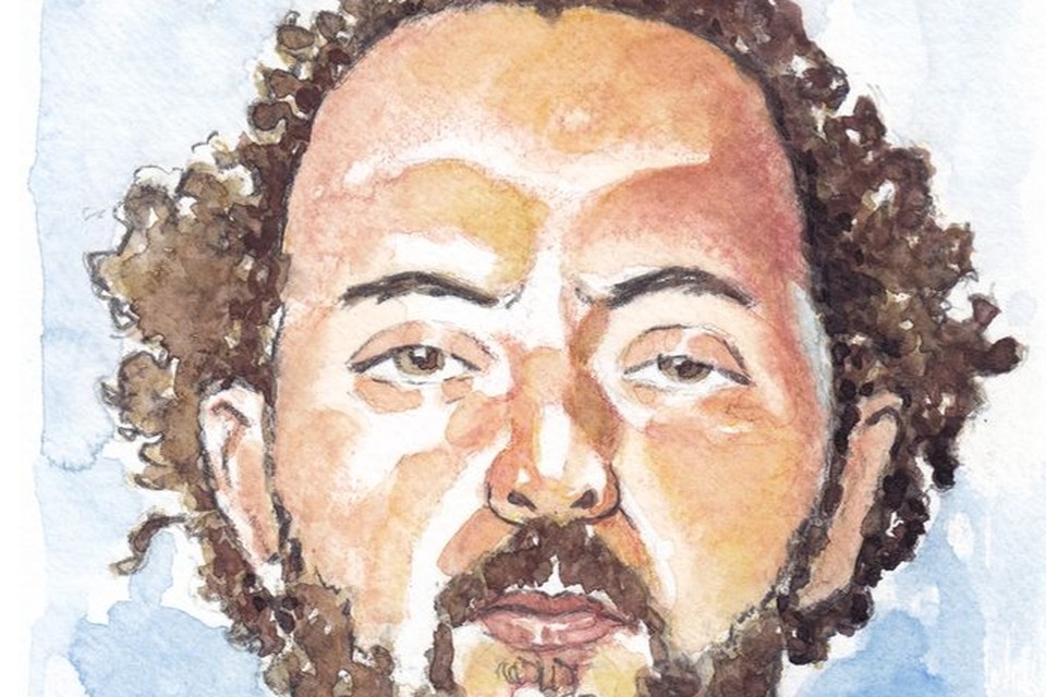 Een impressie van Ridouan Taghi. De 42-jarige Taghi wordt verdacht van betrokkenheid bij verschillende moorden. 