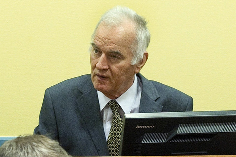 Ratko Mladic tijdens het proces in 2012