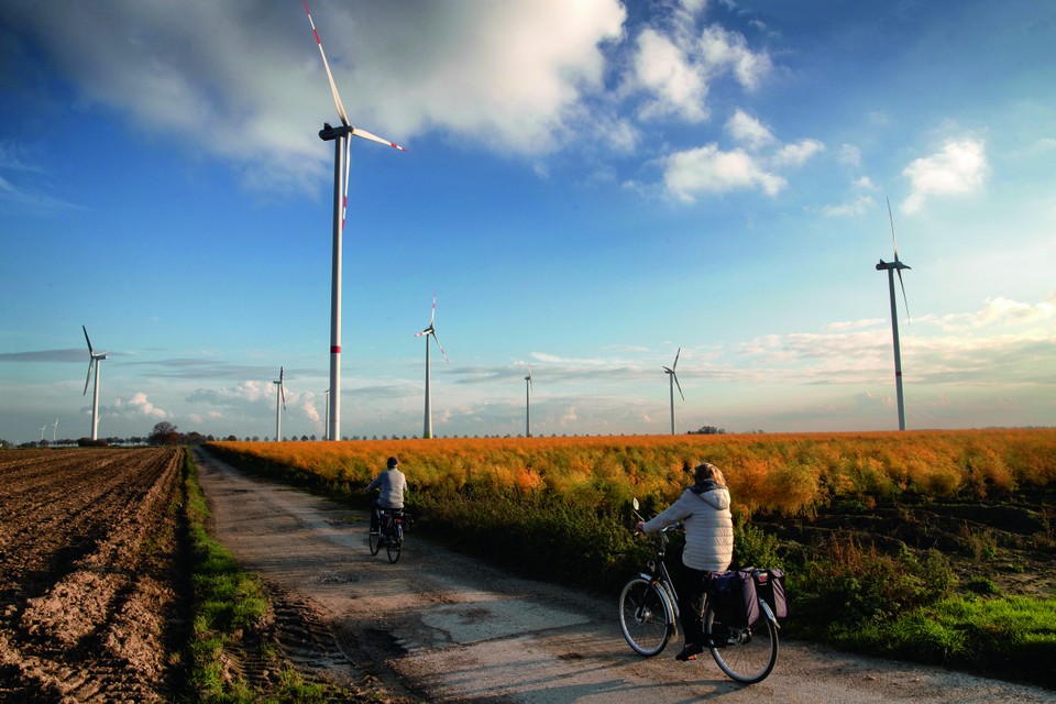 Windmolenpark 100 meter over de Duitse grens bij Koningsbosch. Foto Jeroen Kuit 