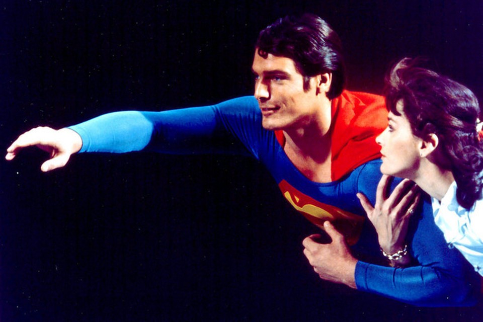 Christopher Reeve and Margot Kidder als Superman en Lois Lane.
